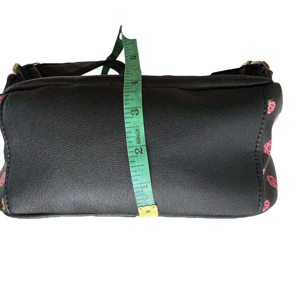 JUICY COUTURE Mini Backpack Pink Roses Black White Gold Zipper Y2K - Picture 8 of 9